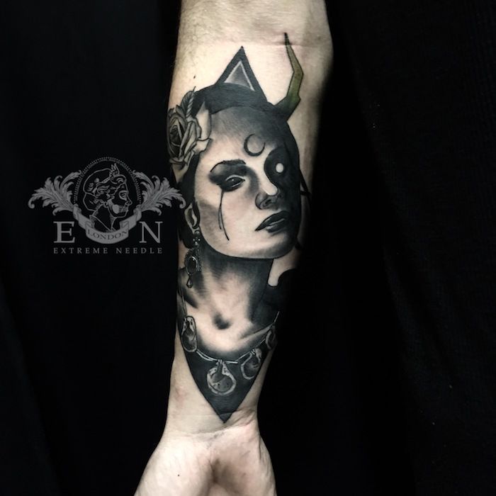 Woman Blackwork Tattoo