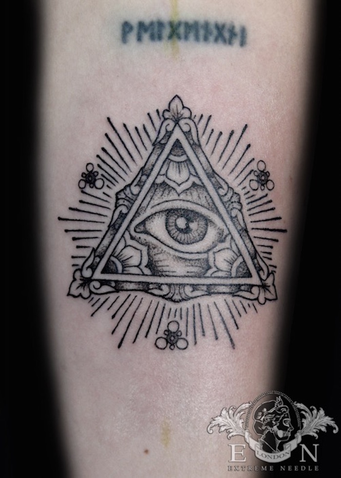 vintage masonic eye tattoo